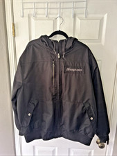 Snap-On Men's XL Black Quilted Lining Hooded Jacket Logo American Flag