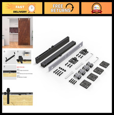 2PCS Soft Close Barn Door Hardware Kit, Adjustable Spring Buffer Damper, Fits 60