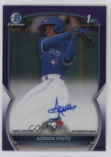 2023 Bowman Chrome Prospect Purple Refractor 114/250 Adrian Pinto Auto 11s9