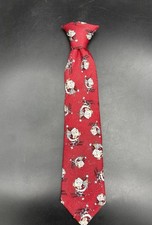 Class Club Silk Neck Tie Clip On For Boys Kids Toddler Size 11.75  Skiing Santa