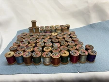 70 Wooden Spools Of Coats And Clark Thread, 100yrd Spools, Some New