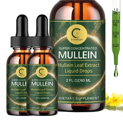 GPGP GREENPEOPLE Mullein Leaf Extract Drop Super Concentrated for Lung Cleanse Respiratory Herbal