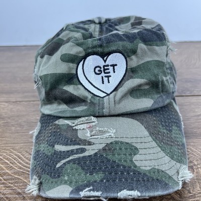 Get It Hat Love Heart Camo Adjustable Baseball Hat Adult Hat Green Cap
