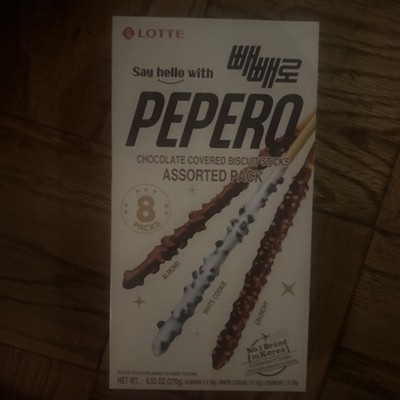 Lotte Pepero Chocolate Covered Biscuit Sticks  Assorted 8 pack 9.52oz snack 270g