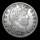 1909-S Barber Quarter Dollar Silver ---- Nice Condition Coin ---- #S108