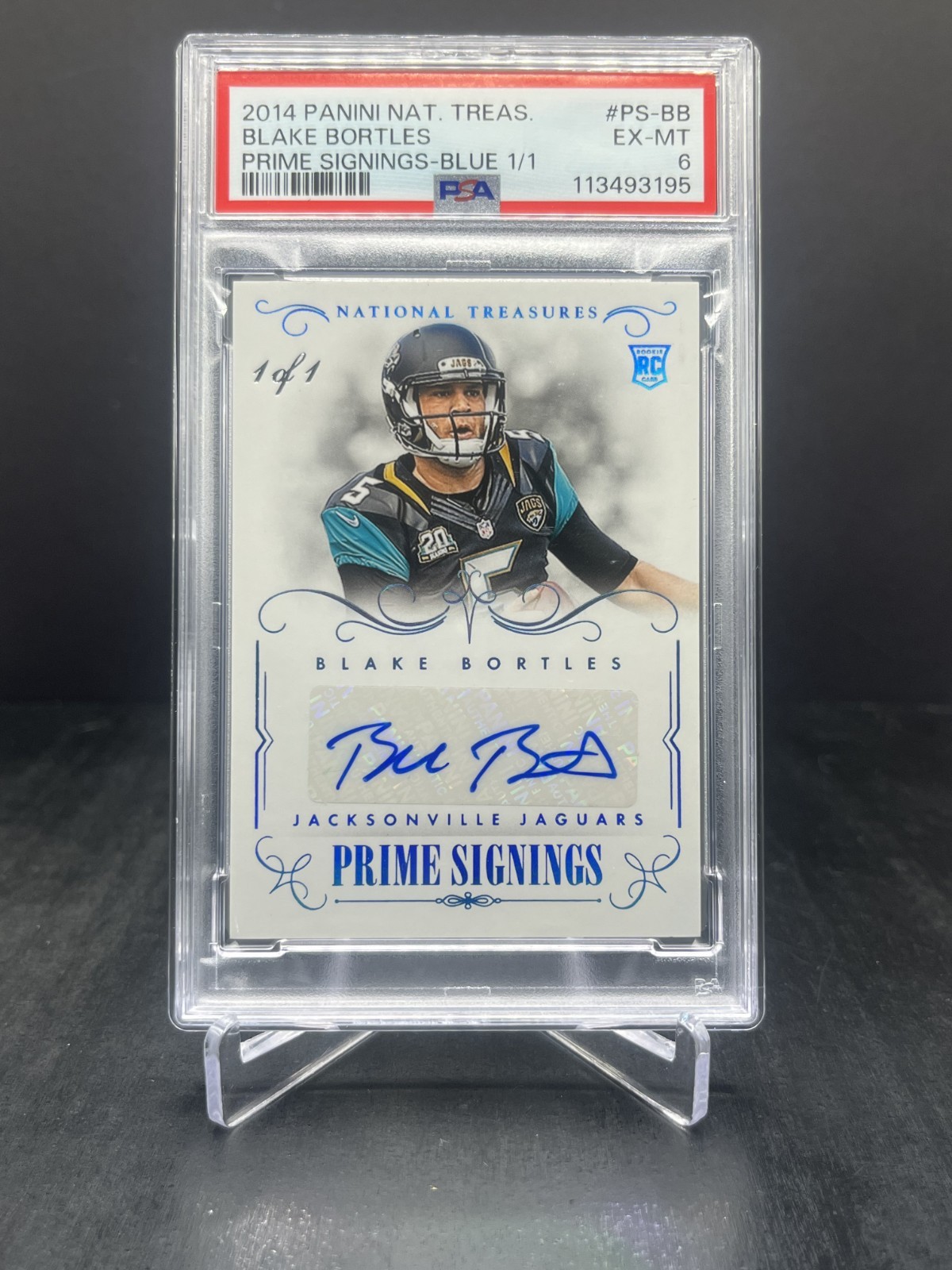 Blake Bortles Panini National Treasures Prime Signings #PSBB Blue 1/1