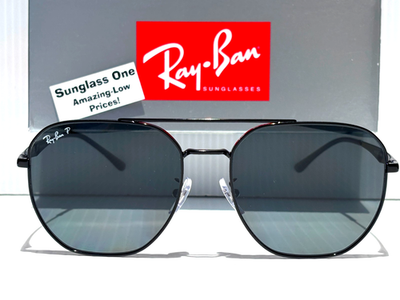 NEW Ray Ban Shiny Black POLARIZED Dark Grey Lens Sunglass RB 3724D