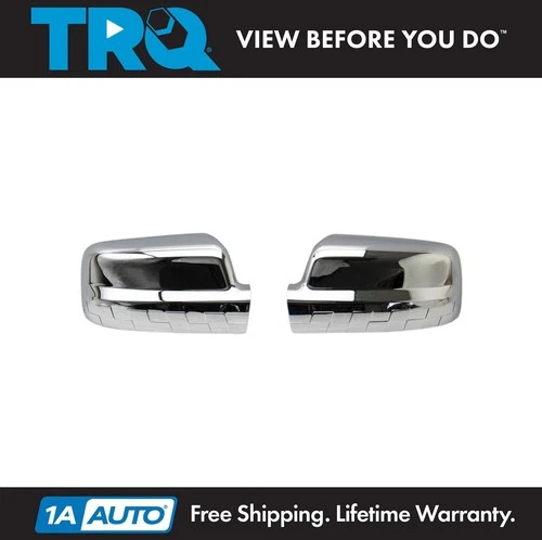TRQ 2pc Exterior Mirror Cap Cover Set Chrome LH & RH Sides for Ram 1500