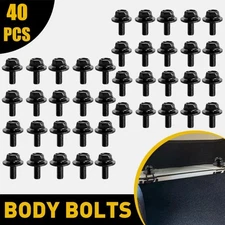 Body Bolts Screws Fastener M6 1.0x 16mm Long 10mm Hex 17mm Washer 40 Bolts Car