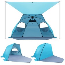 Elegear Beach Tent with Canopy, 1-Second Setup Pop Up Sun Shelter Shade, UPF ...