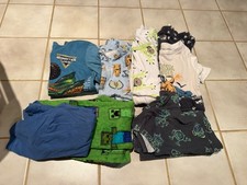 Lot Of 6 Boys Small 6 Or 7 Pajamas Spring Summer Fall Disney Minecraft Jurassic