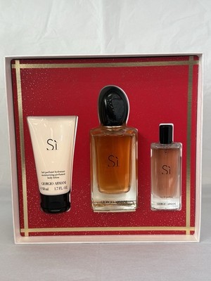 Giorgio Armani Si 香水 大小セット SI by Giorgio Armani | Women's 3 Pcs Gift Set: 3.4+0.5 Oz EDP+1.7