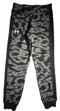 Under Armour Youth Large YLG Camo Fleece Jogger Sweatpants Boys Gray Black