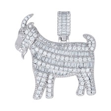 Sterlingsilber Baguette Moissanite Größter Aller Zeiten GOAT Anhänger 2,70 Ct