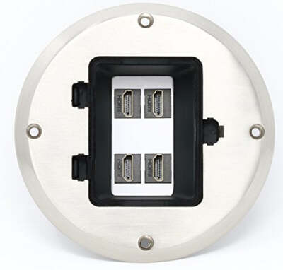 RiteAV 4 Port HD 2.0 Floor Box Stainless Steel