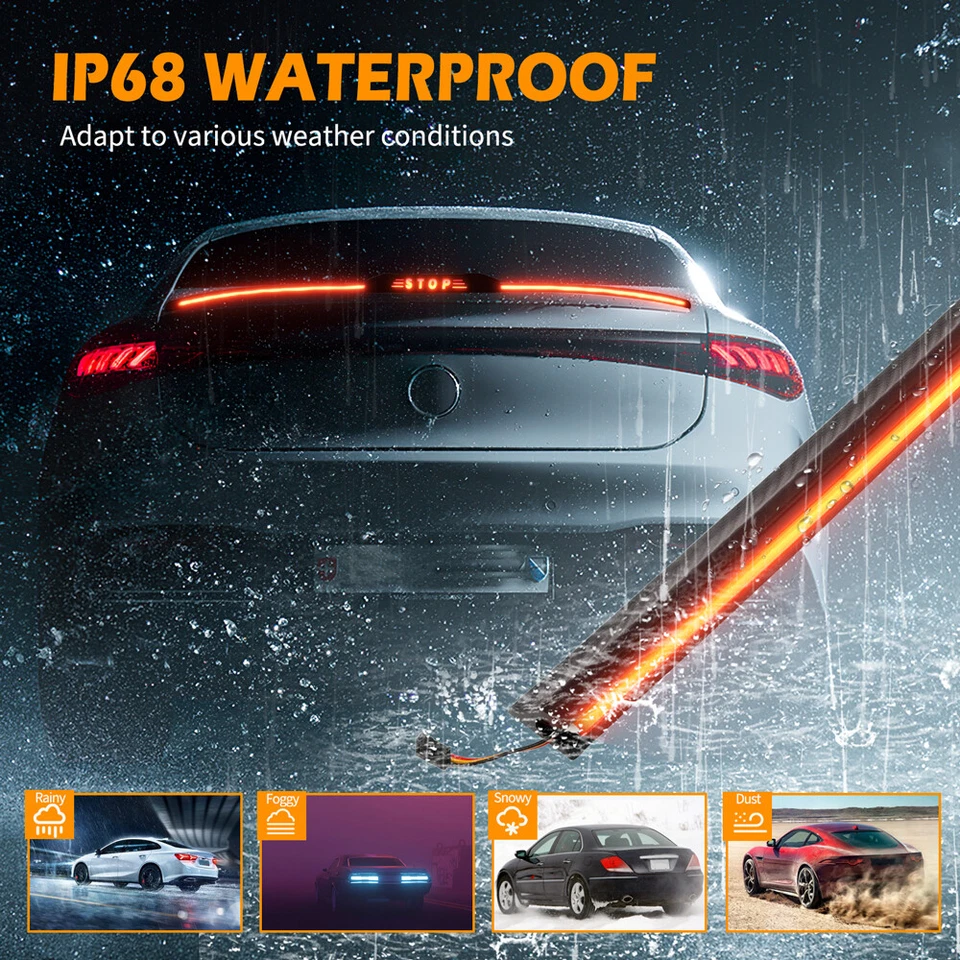 Alerón labial trasero para maletero Nissan Altima 51" tira de luz LED señal de giro de freno Foto 4 de 4