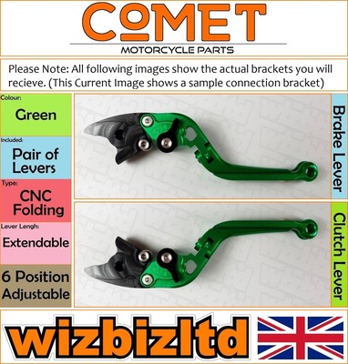 Kawasaki ZX-6R (ZX636) 2019-2020 [Folding Extendable Green] [Comet Race Levers]