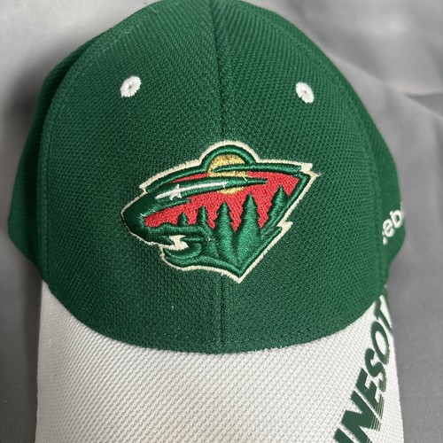 Minnesota Wild Hat Fitted Size S/M Reebok Center Ice NHL White Green Baseballcap - Picture 4 of 11