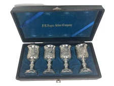 F B Rogers Silver Co Plated Set Of 4 Cordial Small Goblet In Case