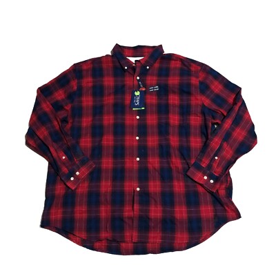 New Chaps Men's Classic Fit Performance Flannel Shirt Big & Tall