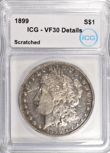 1899 MORGAN DOLLAR ~ FRESH SLAB ICG VF DETAILS!