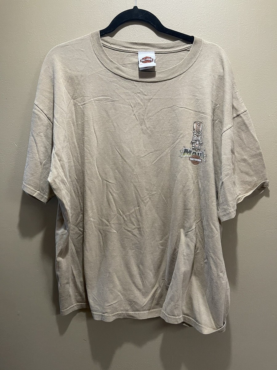 Harley Davidson Men's Short Sleeved Tan T Shirt Size 2XL Maui, HI