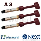Lot x 3 Dental Parafil Zirconium composite universal restorative A3 Syringes