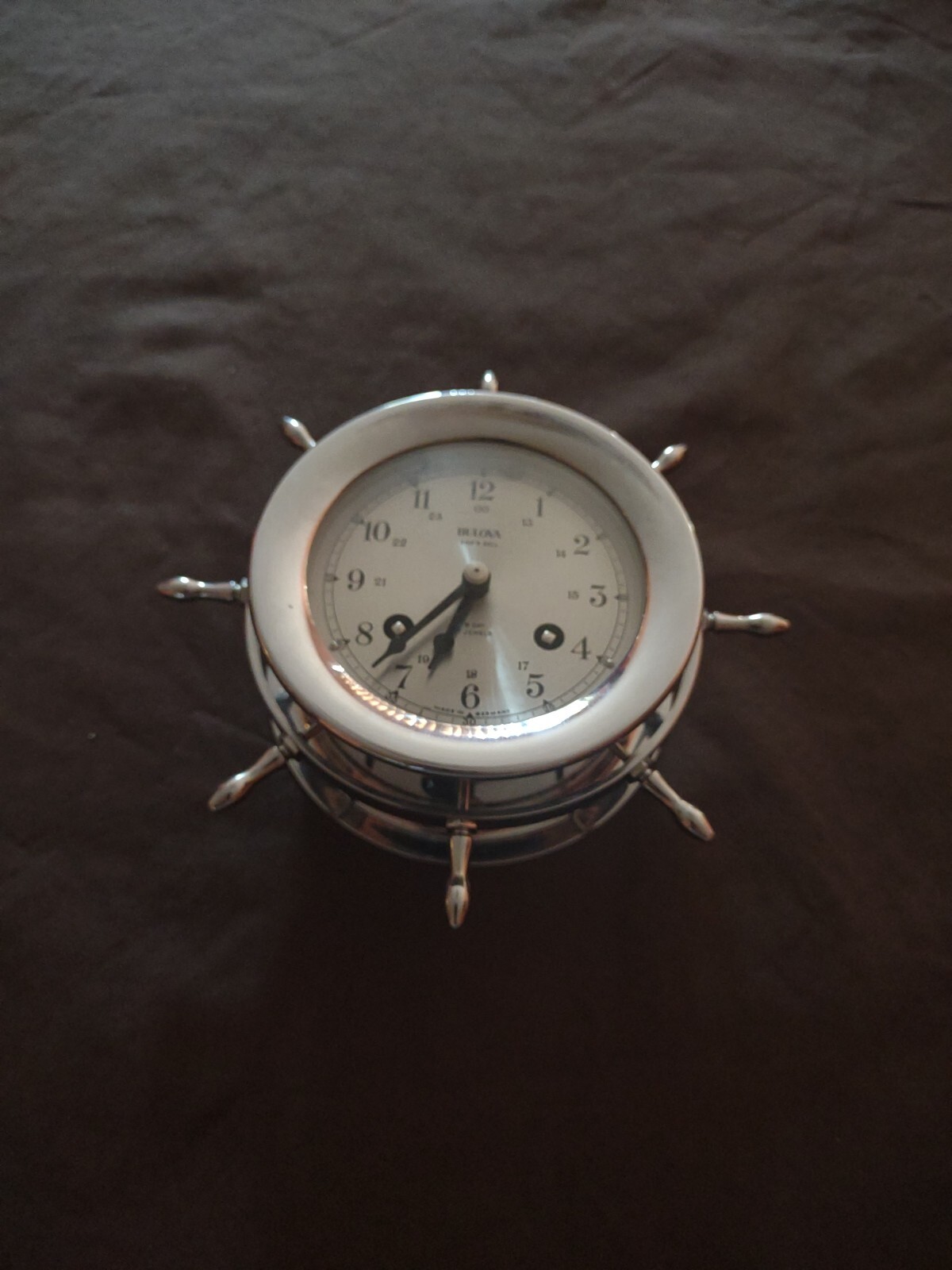 Bulova Ship's Bell 8 Day 7 Jewels Clock Mint Condition Missing Key