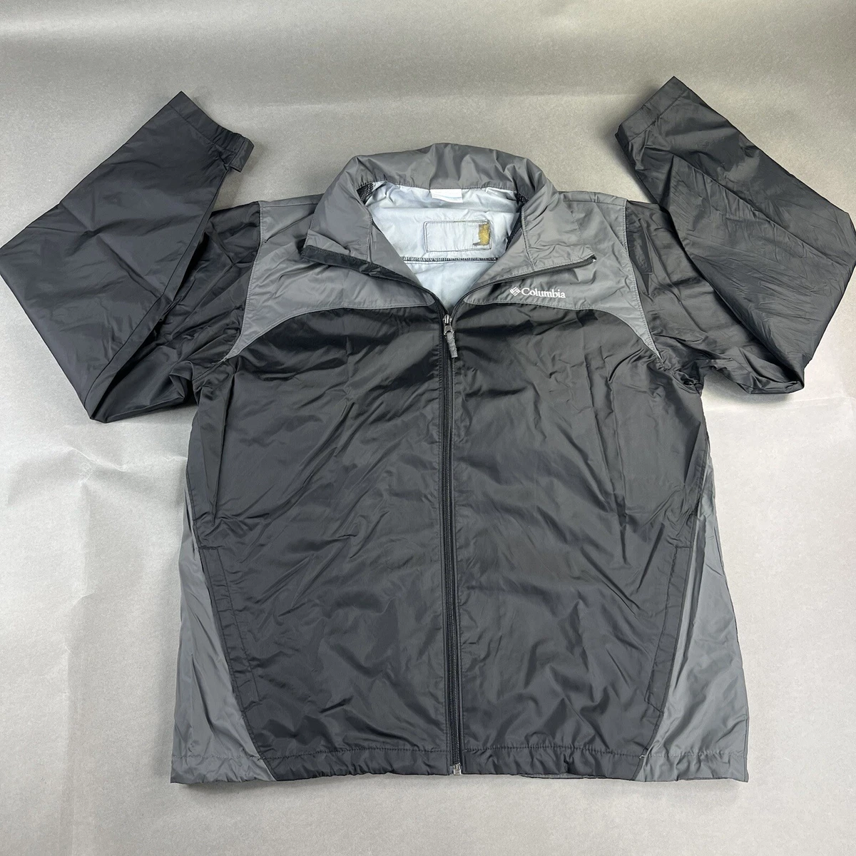 Columbia Sportswear Jacket Large Gray Mens Full Zip Nylon Hooded Used  RM2015 A98