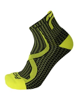 Mico Trail Run Odor Zero XT2 Light Weight Calze Corte, Nero/Giallo