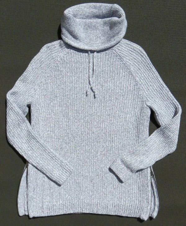 $98 ATHLETA Gris Melange Grueso Tejido Boreal Capucha Cuello Cremallera Cadera Suéter Top EE. UU. S Foto 4 de 4