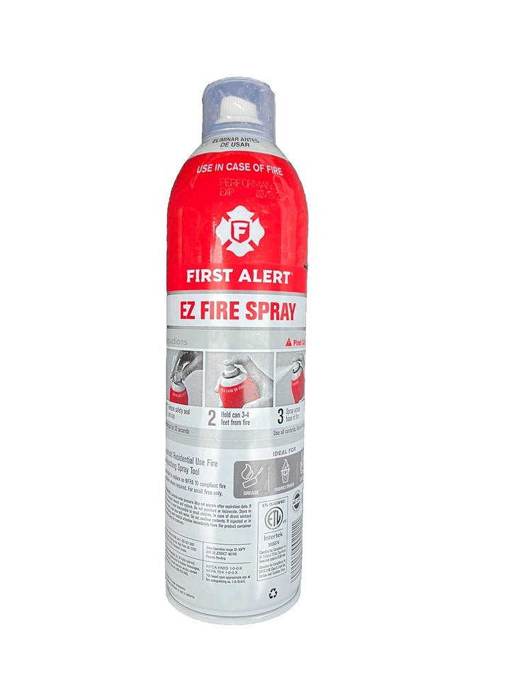 First Alert EZ Fire Spray Residential Fire Extinguisher 4 Pack 18 Oz