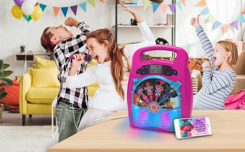 eKids JoJo Siwa Bluetooth Karaoke Machine, Portable Bluetooth Party