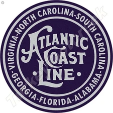 Atlantic Coast Line 11.75" Round Metal Sign