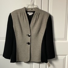 NWT Kay Unger Fine/Elegant size 10 viscose/polyester two bottom jacket/blazer