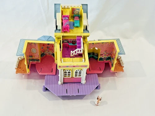 Vintage 1995 Bluebirds Toys Polly Pocket  Pop-Up Party Play Clubhouse Mansion