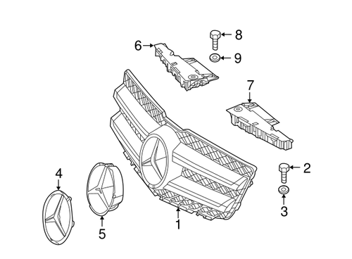 Mercedes Benz Genuine GLK350 2010-2012 Grille Assembly OE 20488008839776 - Picture 2 of 3