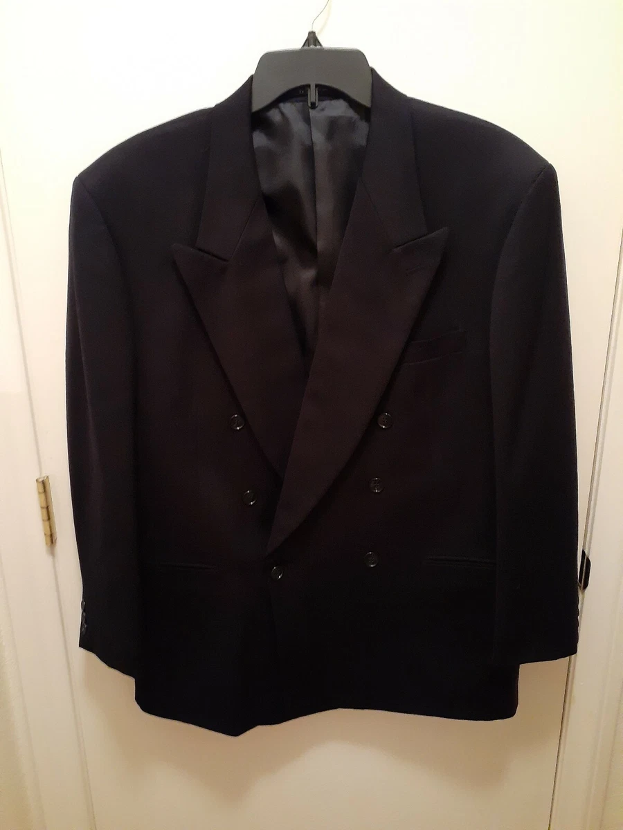 Albert Nipon Navy Blue Double Breasted Jacket 44S