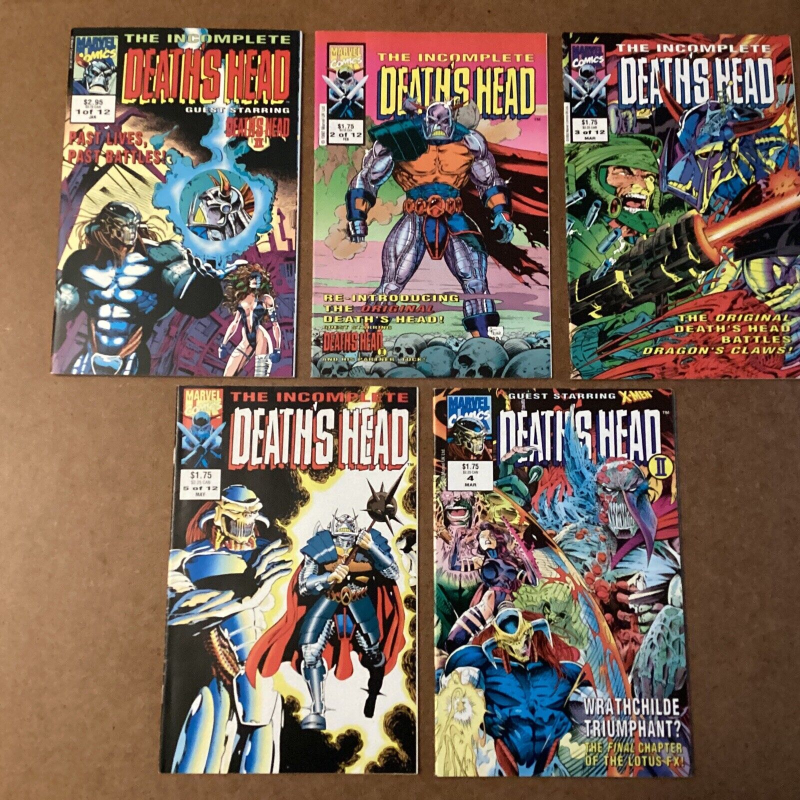 Incomplete Death’s Head # 1-3,5 & Death’s Head II # 4 vol. 2 lot Marvel UK 1992