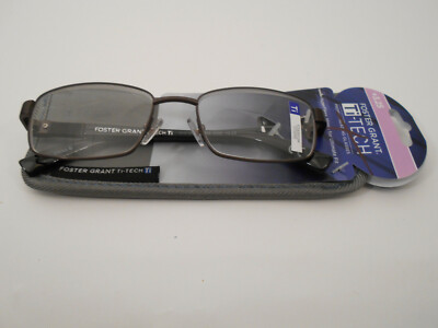 MEN'S Reading Glasses Foster Grant Ti-TECH HYPER-FLEX T-1100 MSRP  (#568)