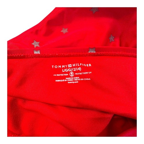 Tommy Hilfiger Red Star Print Two Piece Swimsuit Bikini Tankini Large 12/14 - Picture 3 of 3
