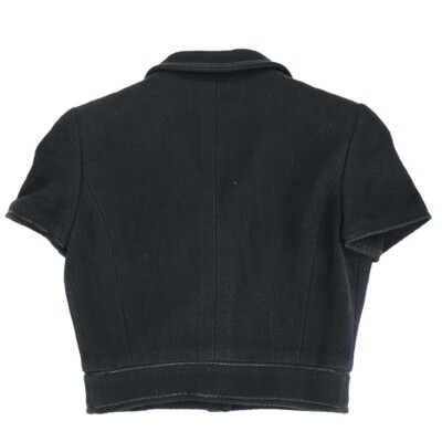 【INCHANT ME】Chantal Short Shirt Blouson Chanel Single Breasted Short Sleeve Jacket Black P95 #38