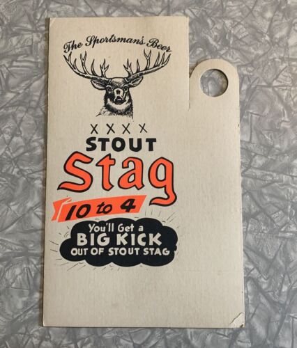 Rare Vintage Stag Stout 10 to 4 The Sportsman’s Beer Store Display - Afbeelding 1 van 4