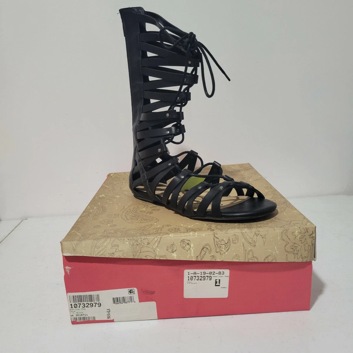 American Rag Amaya Gladiator Open Toe Women s Leather Flat Sandal