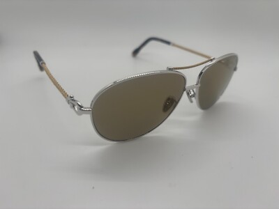 NEW FRED FG40001U Gold Silver Aviator Sunglasses 59-12-140mm Comes w/Full Set