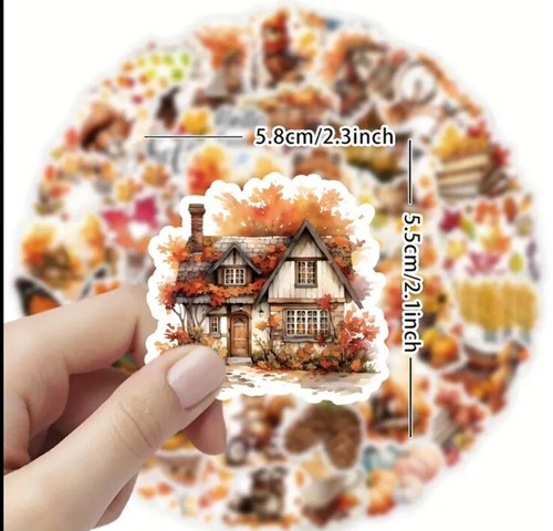 10 pegatinas adorables de otoño: libro de recortes, diario, manualidades y tarjetas hágalo usted mismo - Imagen 2 de 3