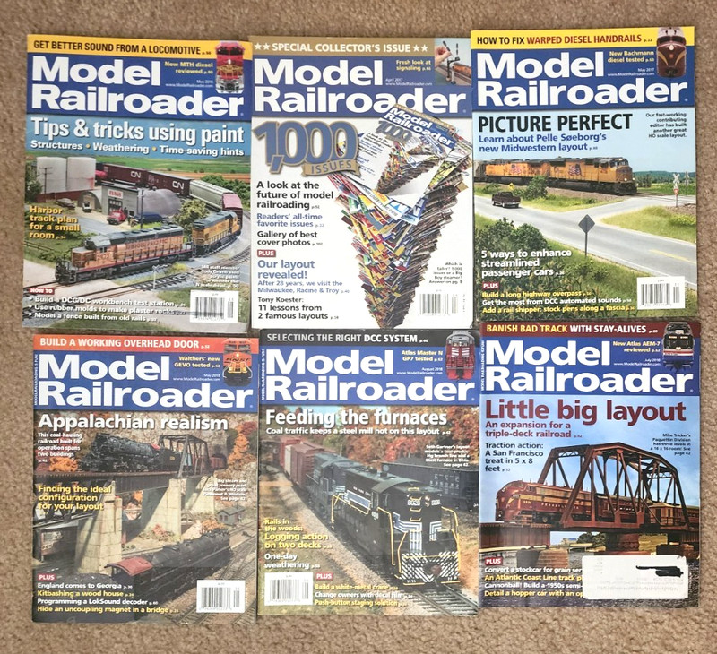 Lot of 6 MODEL RAILROADER Magazine 2016-2018. Train, Layouts, Railroad +