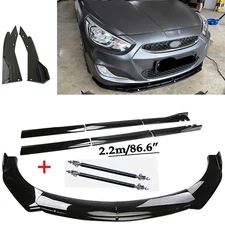 For Hyundai Accent Front Bumper Lip Spoiler Splitter Body Kit+Side Skirt K