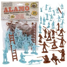 BMC CTS Alamo Texan Mexican Plastic Army Texan Mexico Soldier Brown Blue Figures