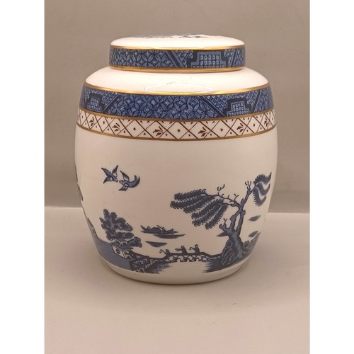 Tarro de jengibre vintage 1981 Royal Doulton Booths Real Old Willow 4,5" hecho en Inglaterra